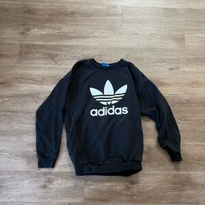 Adidas Black Crewneck Sweater Athletic Style